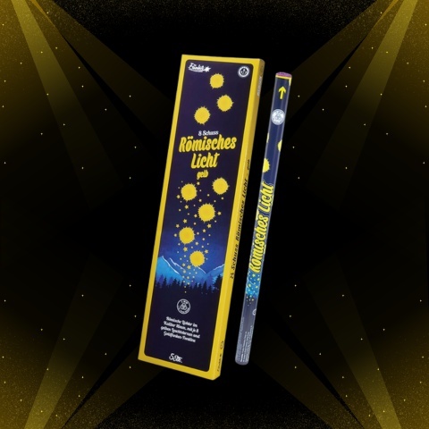 Rzymskie Ognie 8 Schuss Römisches Licht Kal. C - Gelb Żółty 5 sztuk