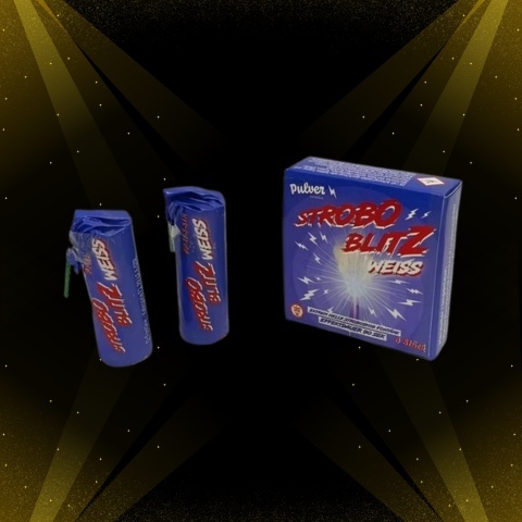 Stroboskop Pulver Pyrotechnik Strobo Blitz Weiss Fontänen / PP-LF-F-STR